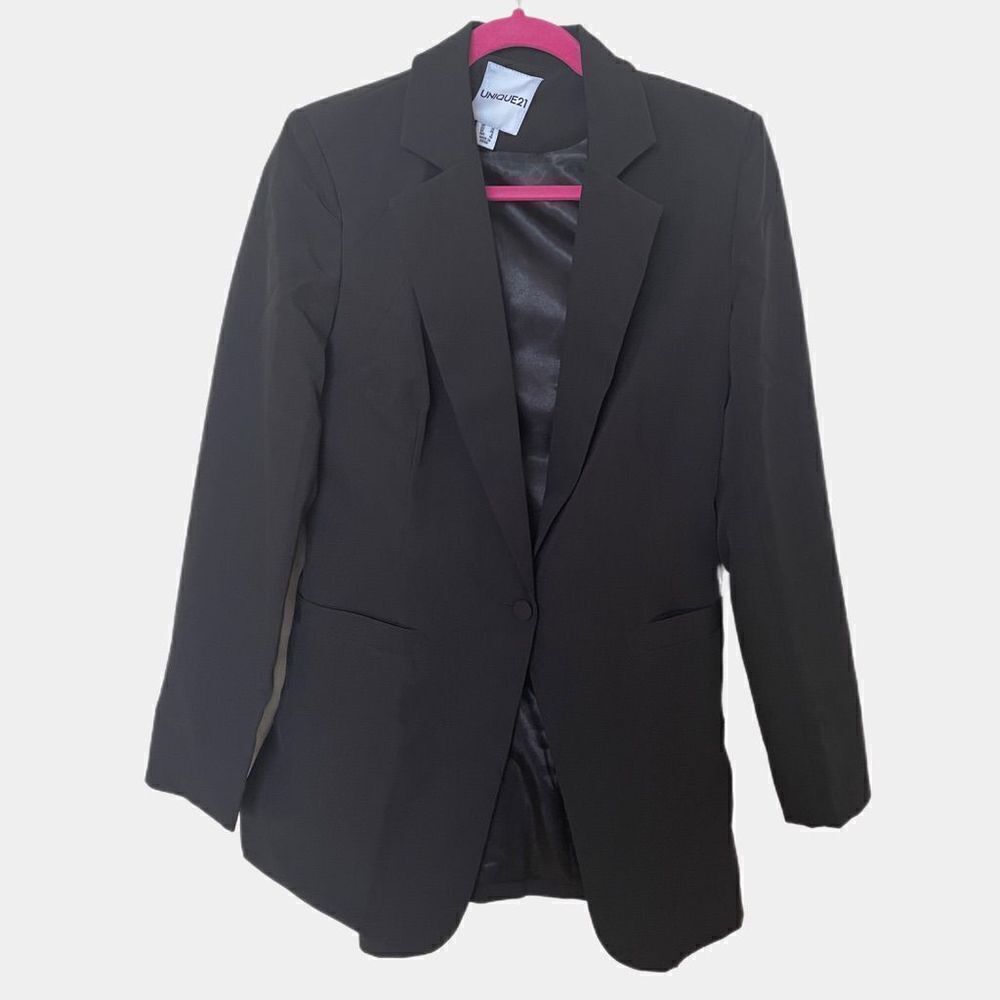 Unique 21 Blazer Women's 6 Black One Button Classic Casual